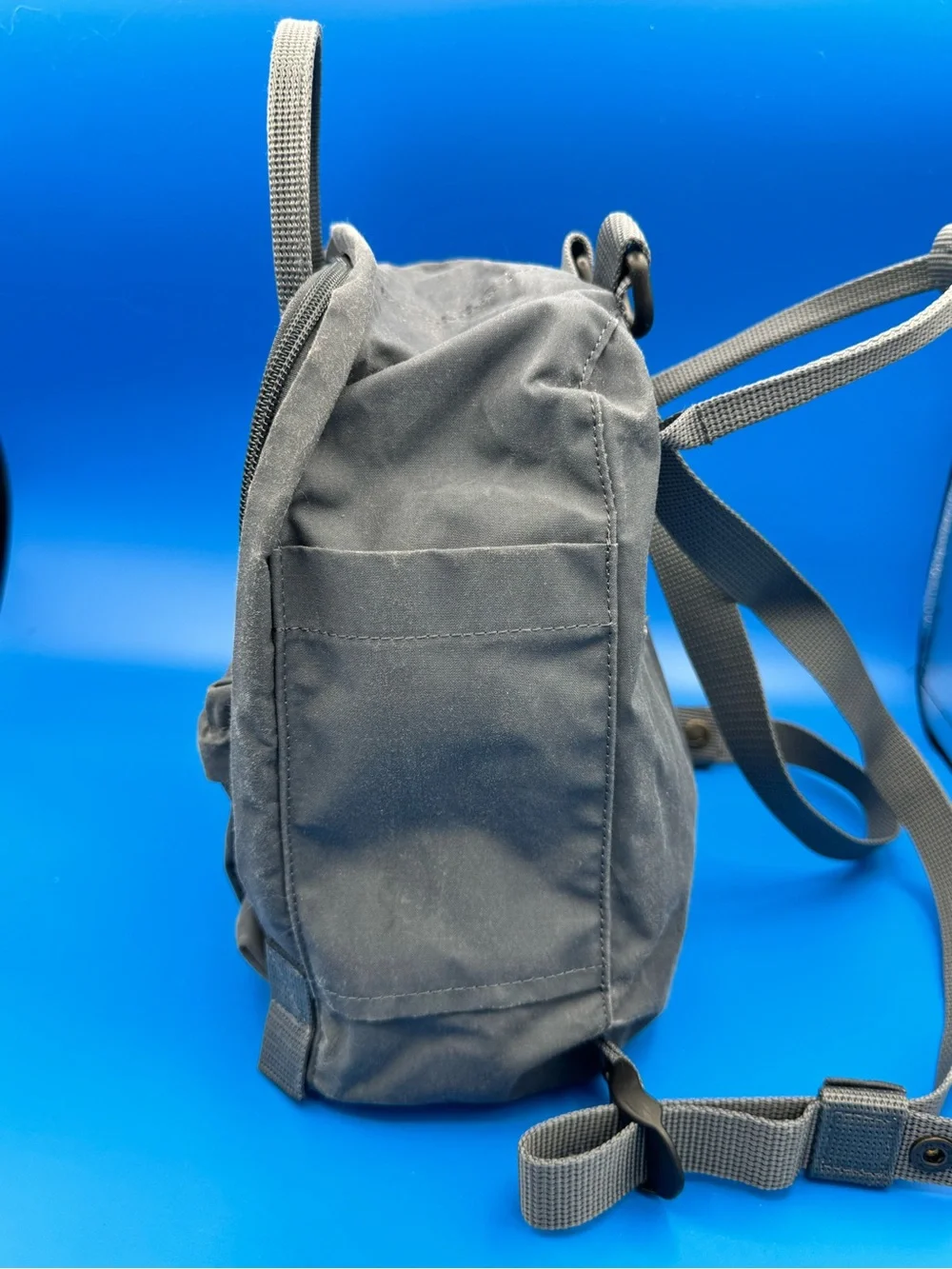 Fjallraven Kanken Mini Backpack - Grey with Red Logo